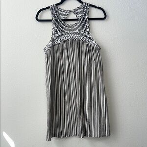 Ecote Black and cream Striped Sleeveless dress size medium EUC